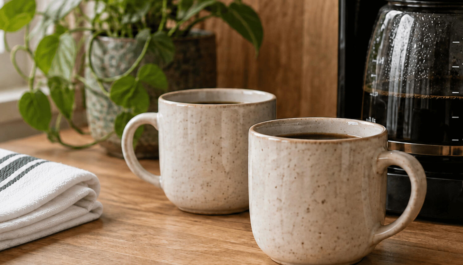 Untitled Coffee corner placeholder with mugs and a coffee maker - photos coming soon.